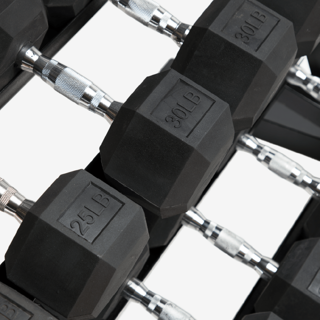 Hex Dumbbell Sets With Rack: 5-25, 5-50 & 5-80 lb