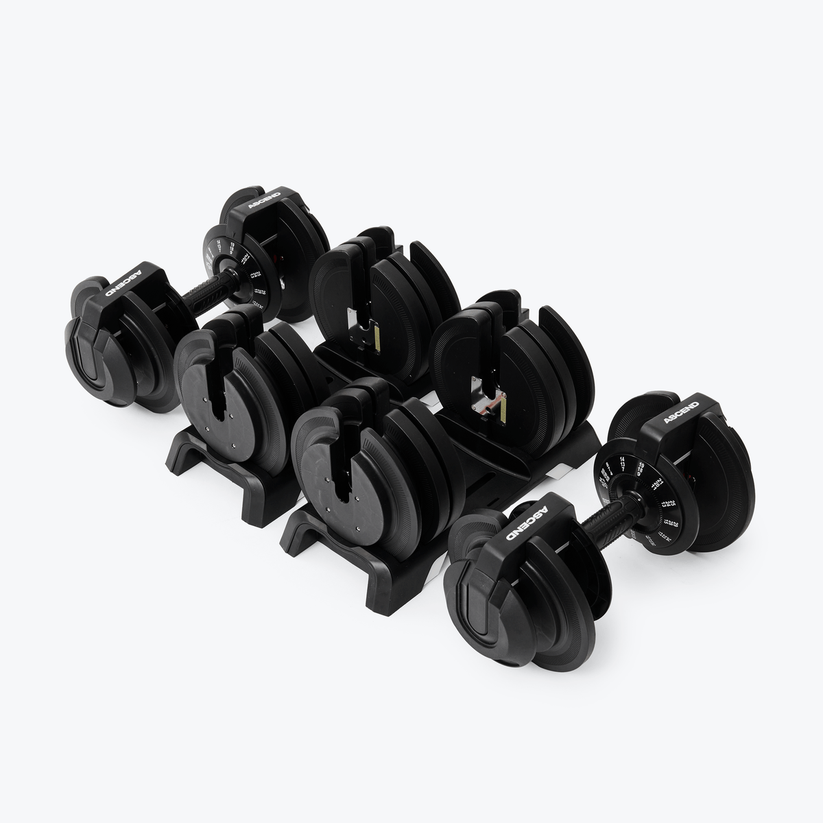 Ensembles : Haltères ajustables Ascend 3-en-1 (7 à 52,5 lb) et banc