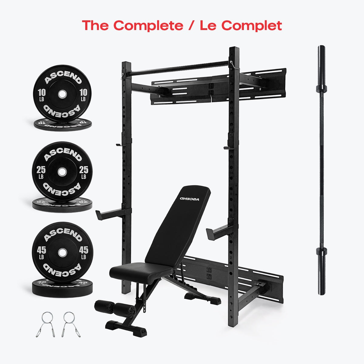 Ensembles d'entraînement avec support mural et bumper plates (divers)