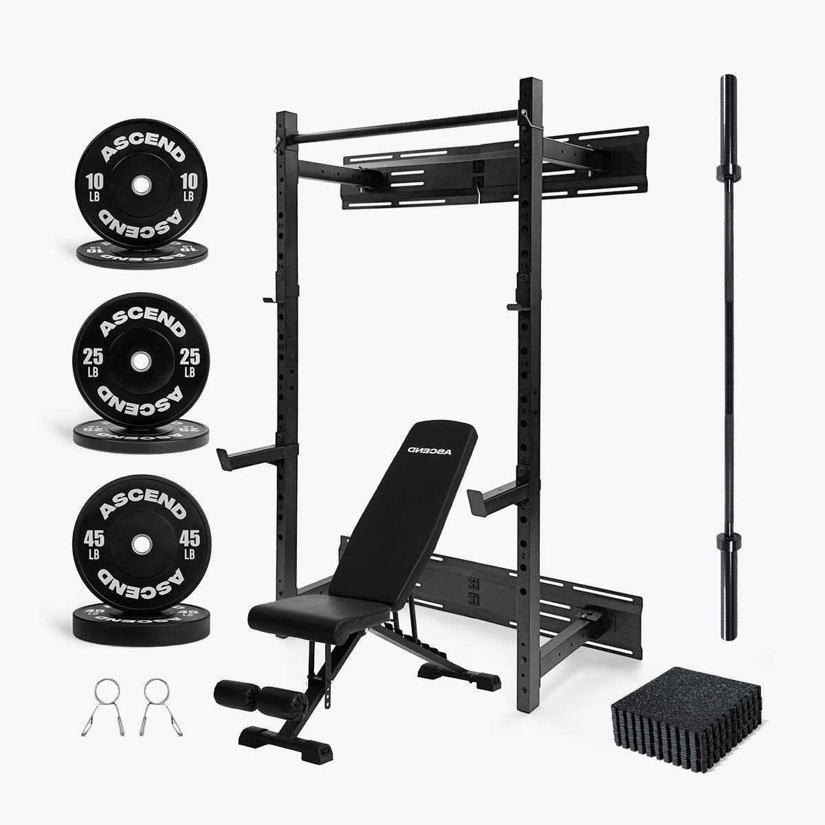 Ensembles d'entraînement avec support mural et bumper plates (divers)