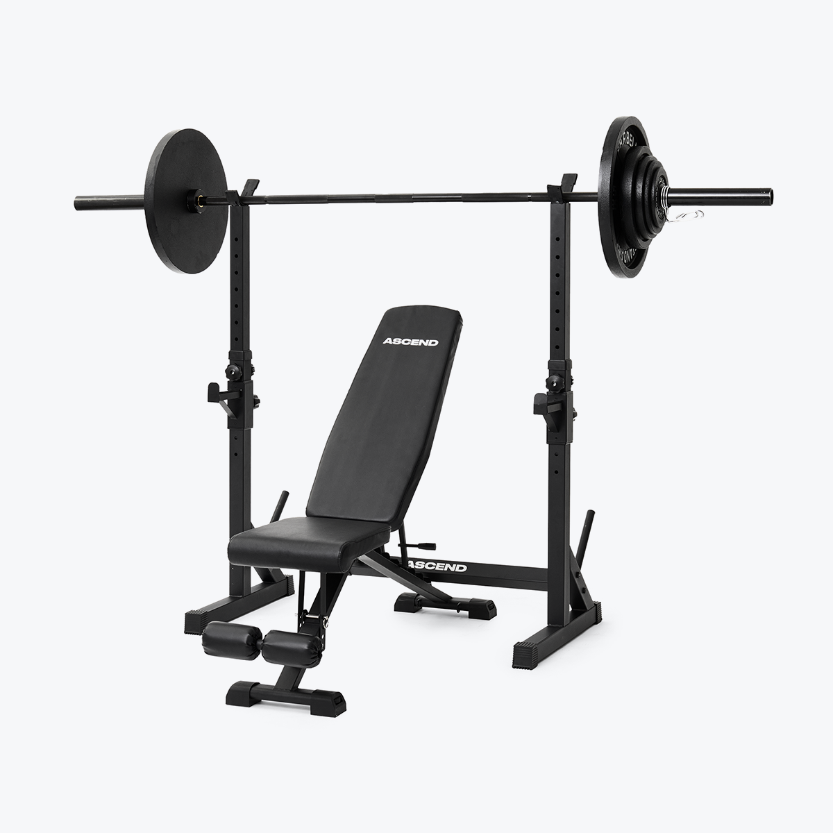 Ascend Compact Olympic Bundle Squat Rack Cast Iron Plates Montreal Weights The Ultimate
