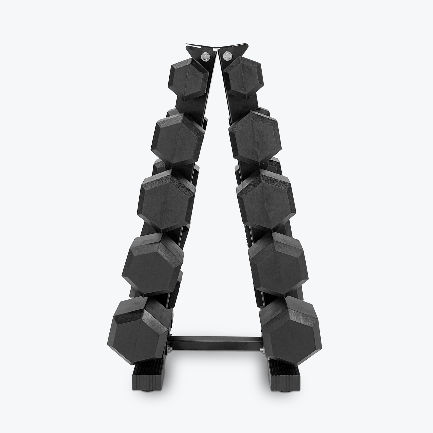 Haltères hexagonaux en caoutchouc 5 à 25 lb | Ensemble compact