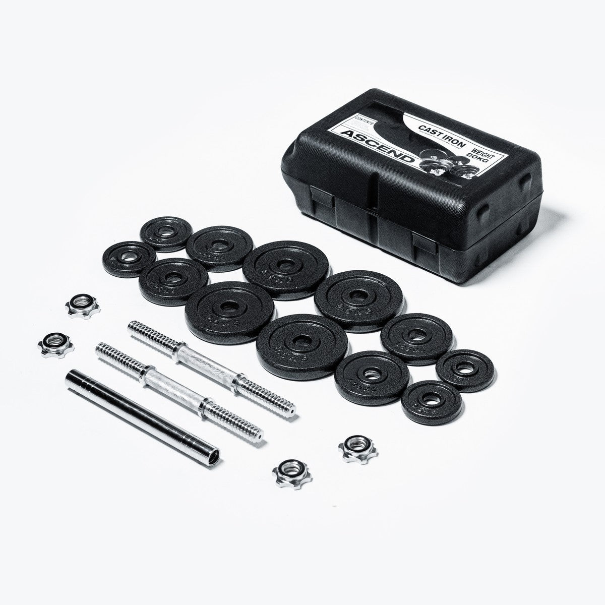 Kit d'haltères ajustable en fonte (20 kg - 44lb) avec étui