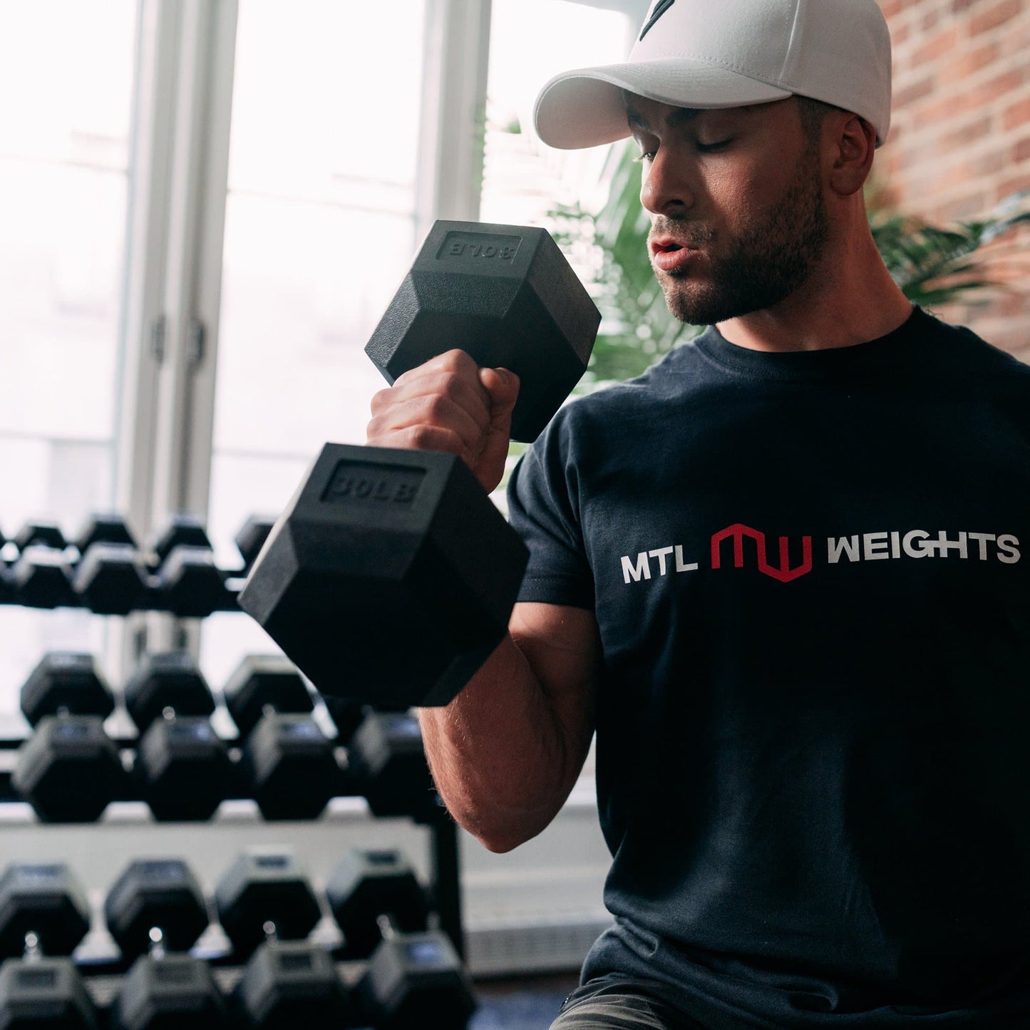 Haltères hexagonaux avec support : Ensembles 5-25, 5-50 et 5-80 lb