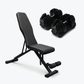 Ensemble : Haltères (10 - 90 lb) et banc ajustable