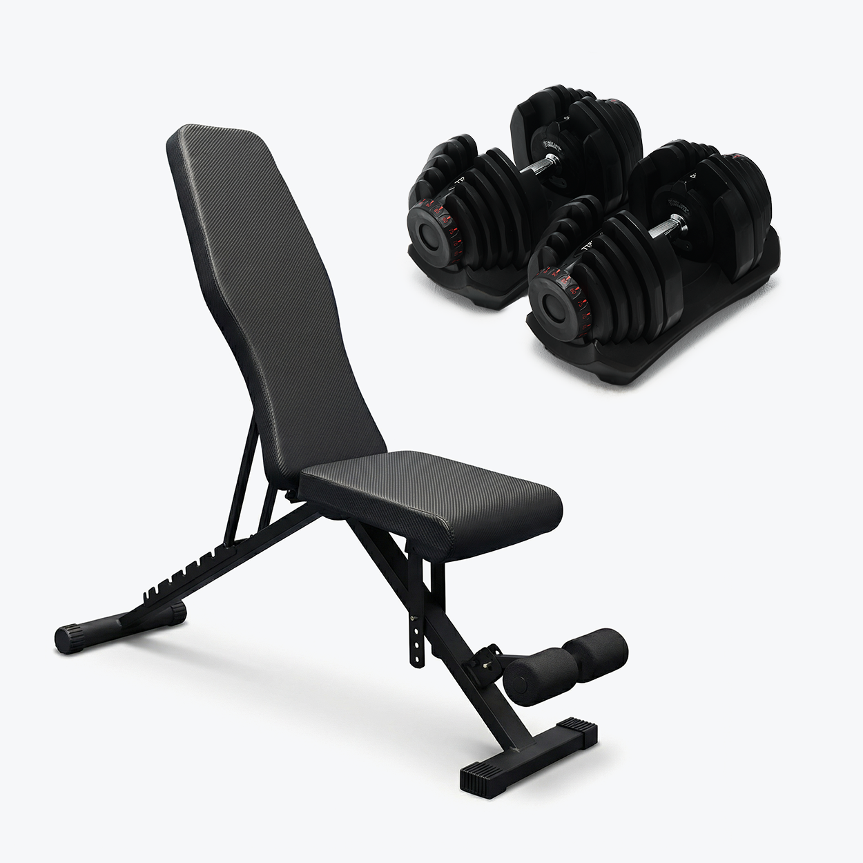 Ensemble : Haltères (10 - 90 lb) et banc ajustable