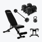 Ensembles : Haltères ajustables Ascend 3-en-1 (7 à 52,5 lb) et banc