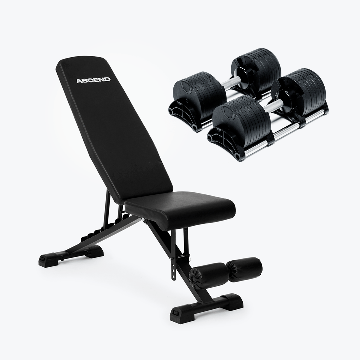 Ensembles : Haltères de Style Nuo (5 à 70 lb ou 7.5-90 lb) et banc ajustable