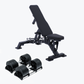 Bundle: Nuo Style Dumbbells (5 - 70 lb or 7.5-90 lb) & Bench