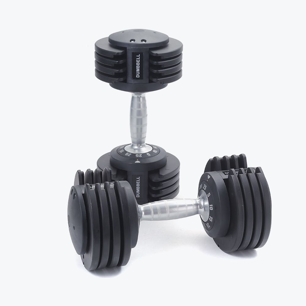 Compact Adjustable Dumbbells (5 - 25 lbs)