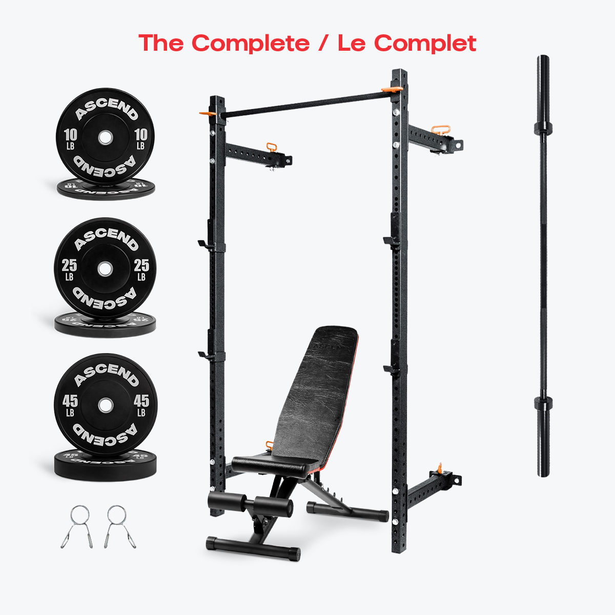 Foldable Wall Mounted Training Bundles With Bumper Plates (Various)