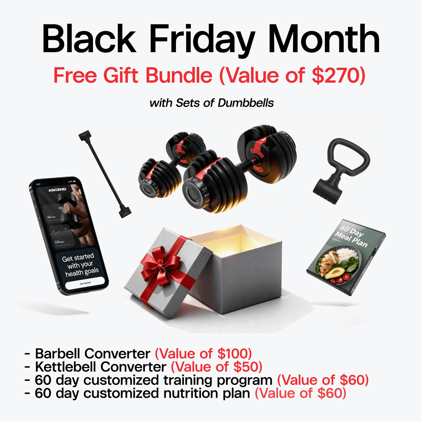 Bundle: Nuo Style Dumbbells (5 - 70 lb or 7.5-90 lb) & Bench