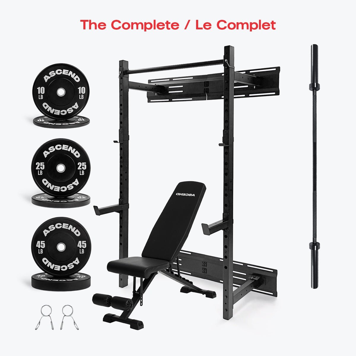 Foldable Wall Mounted Training Bundles With Bumper Plates (Various)