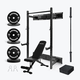 Wall Mounted Power Rack & Bumper Plates | Montreal Weights