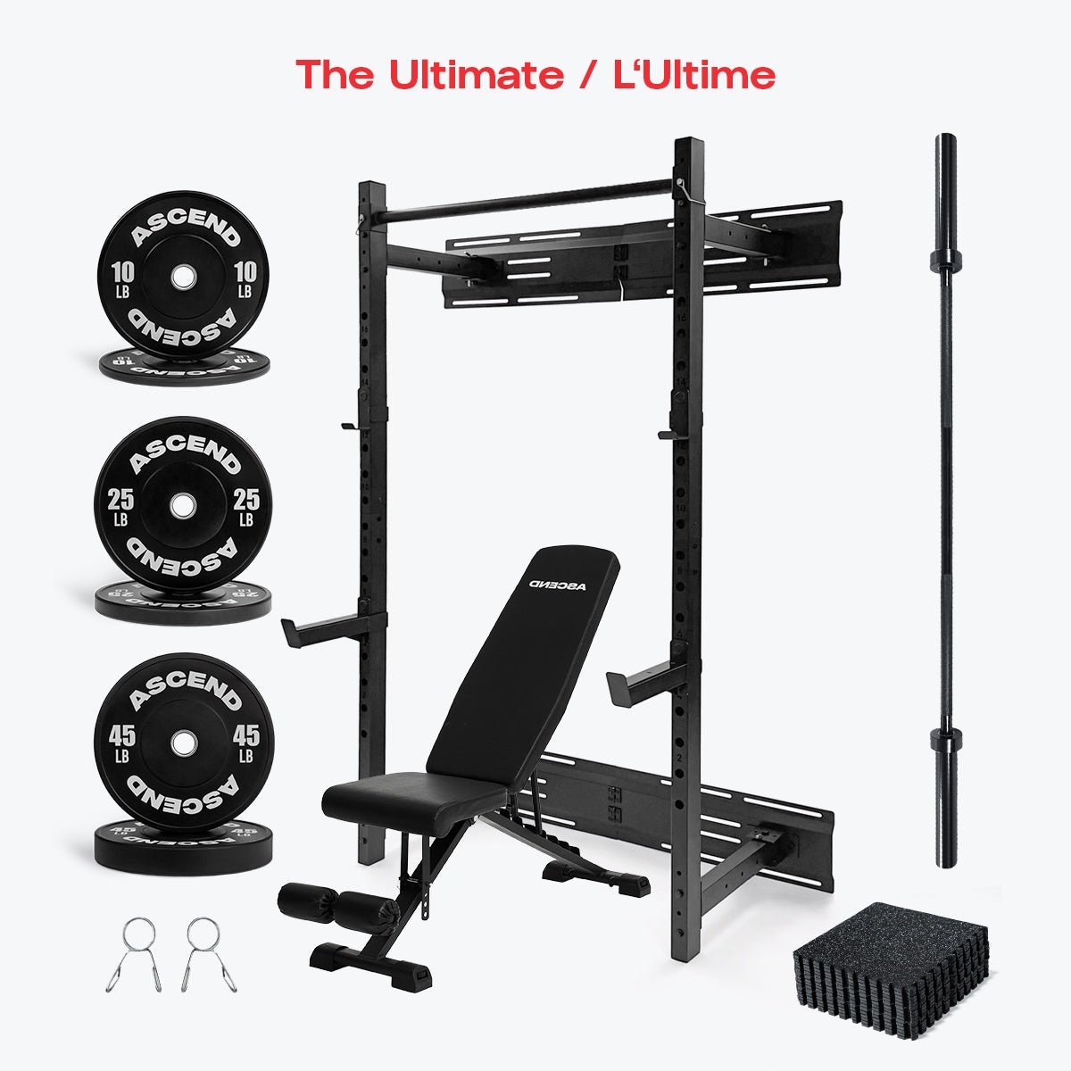 Foldable Wall Mounted Training Bundles With Bumper Plates (Various)