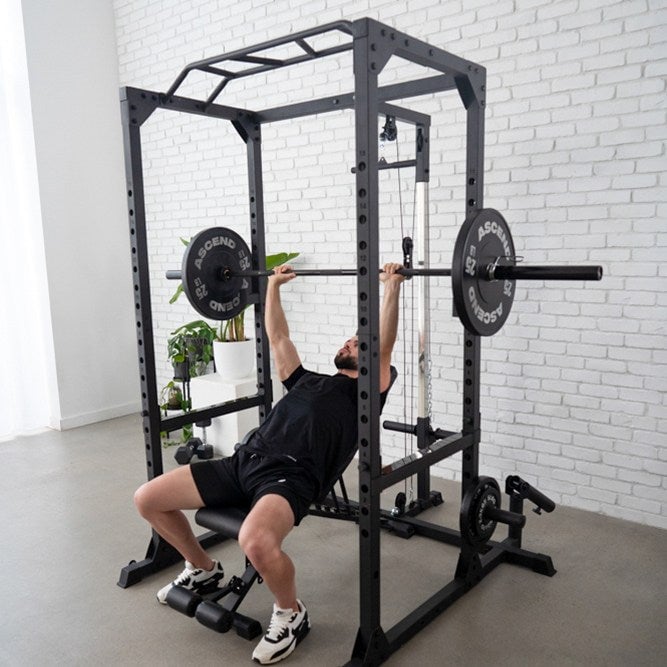 Ensembles d'entraînement olympique avec Bumper Plates (Cage Ascend 3.0)