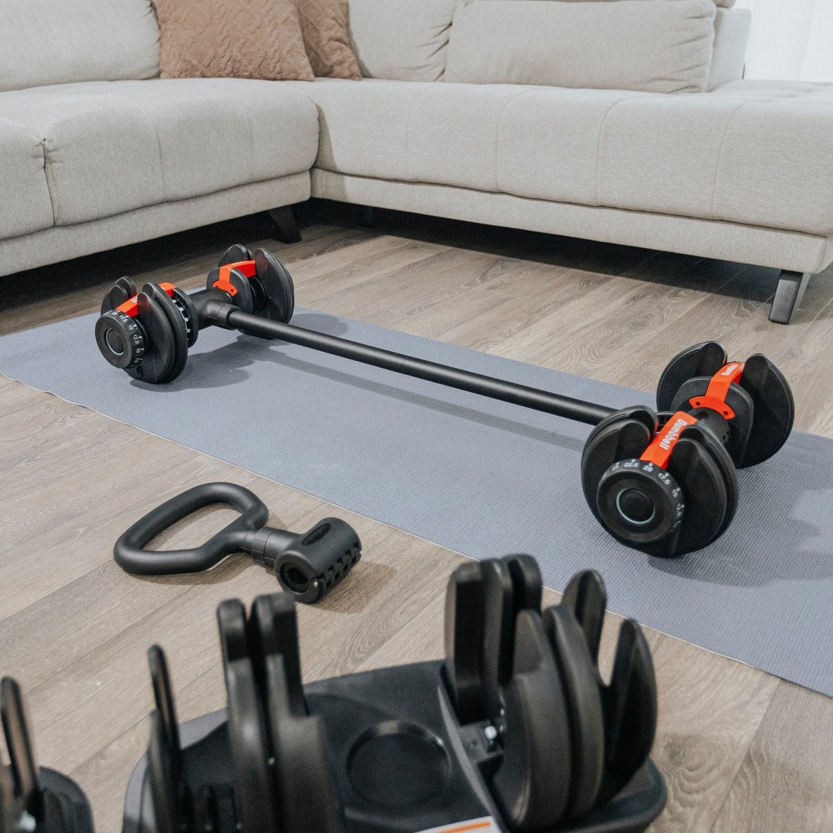 Ensemble: Attachements Dumbbell2Barbell + Kettle Grip