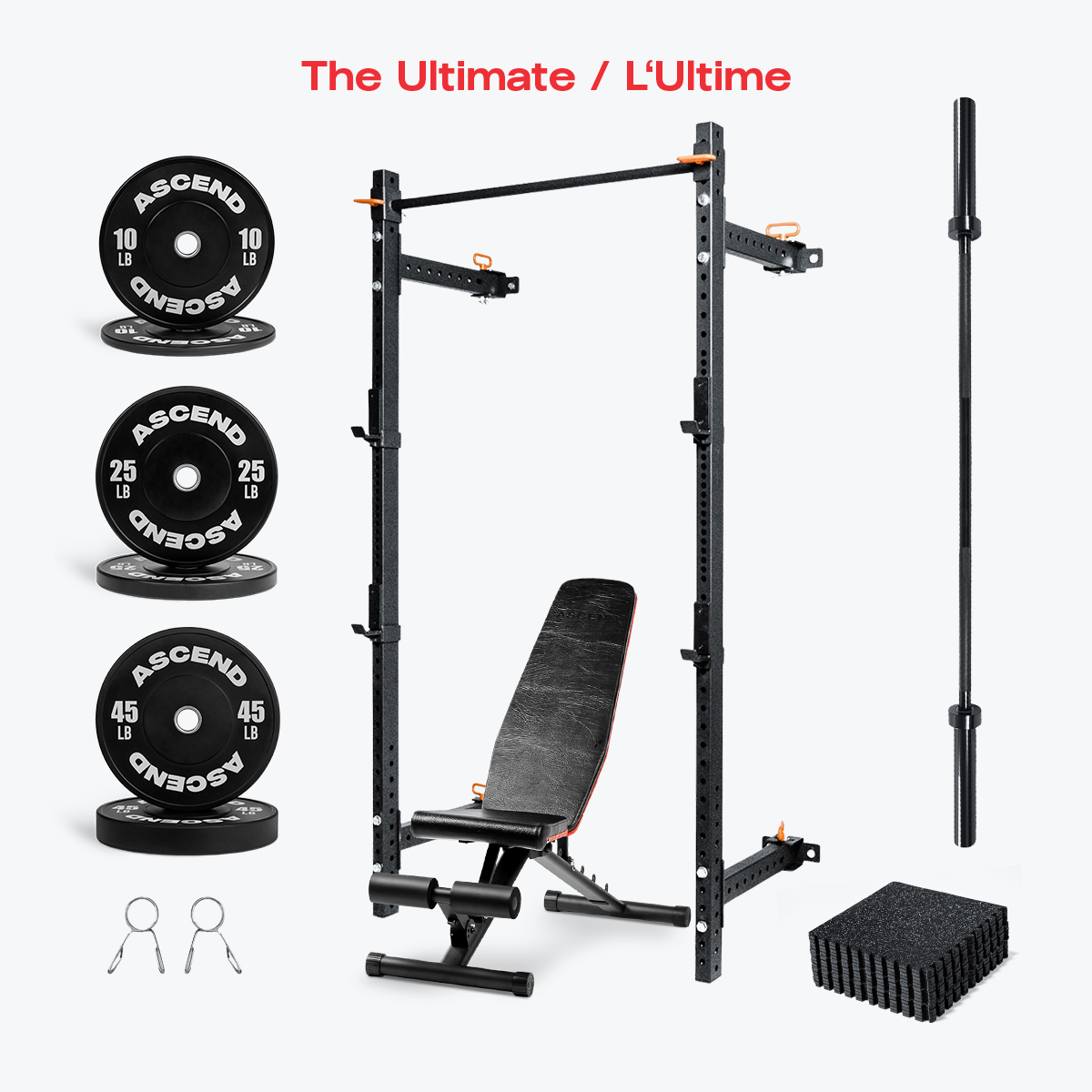 Foldable Wall Mounted Training Bundles With Bumper Plates (Various)