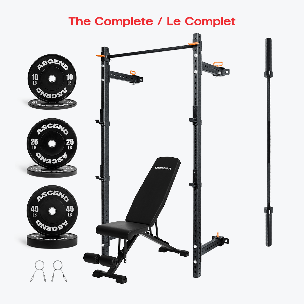 Foldable Wall Mounted Training Bundles With Bumper Plates Various